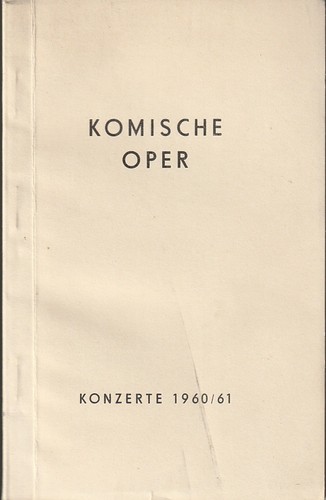 Programmheft komische oper - komische,