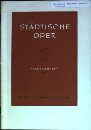 Städtische oper programmheft - städtische, oper: