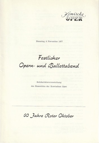 Programmheft festlicher opern - programmheft,