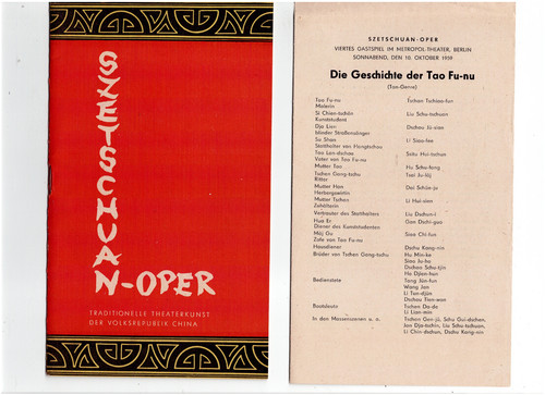 Programmheft szetschuan oper - programmheft, szetschuan-oper