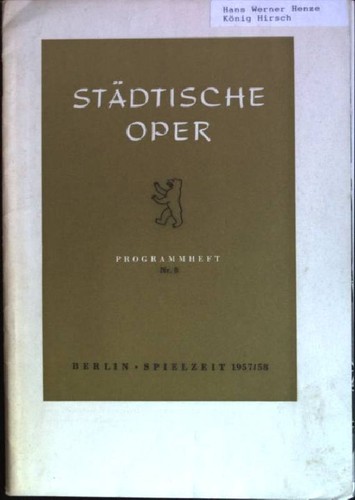 Städtische oper programmheft - oper:,