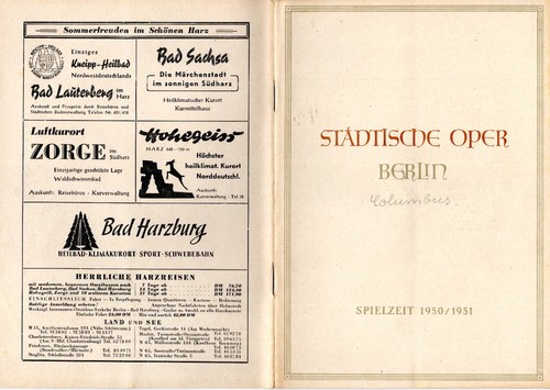 Programmheft städtische oper - programmheft,