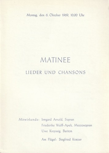 Programmheft matinee lieder - programmheft,