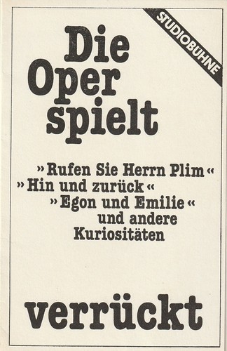 Programmheft die oper spielt - die,
