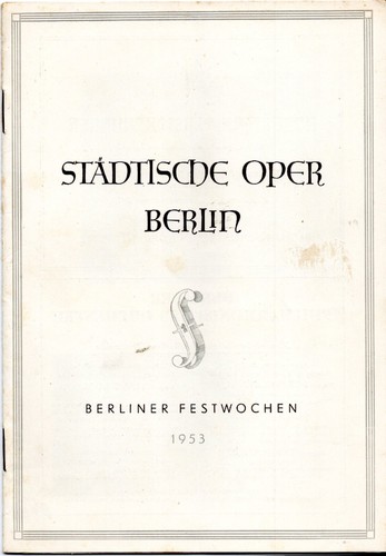 Programmheft städtische oper - programmheft,